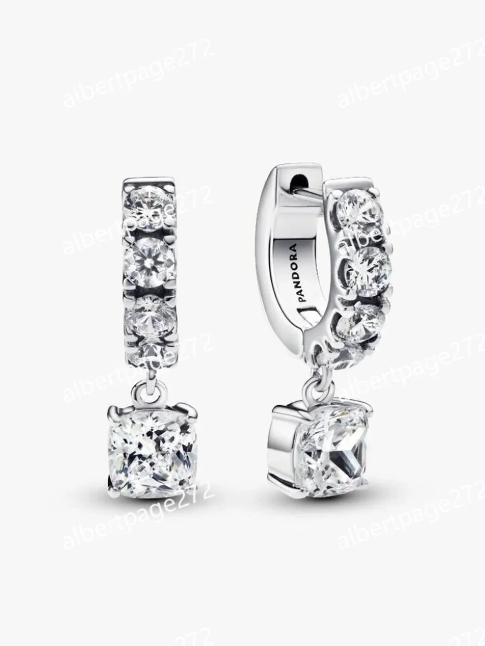 Pavé Dangle Hoop Earrings